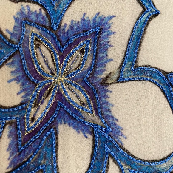 RARE Anthropologie Utpala Maxi Dress in Blue/White size 12 - Picture 9 of 15